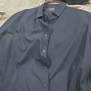 Armani Exchange Dark Blue Casual Button Down Shirt